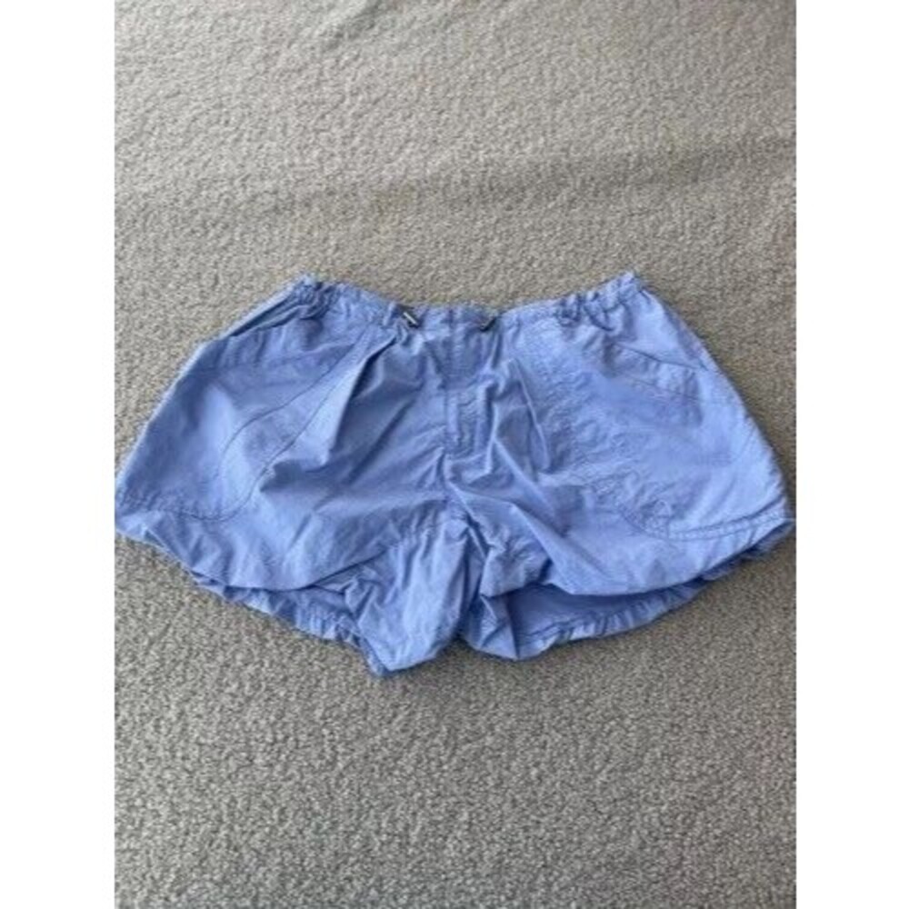 Free People Shorts Women Blue Prima City Ruffle Pull On Elastic Waist Sz S NWT